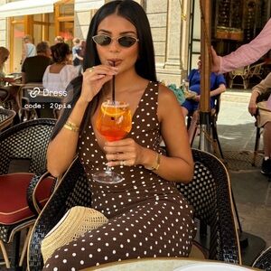 Brown polka dot dress size 6